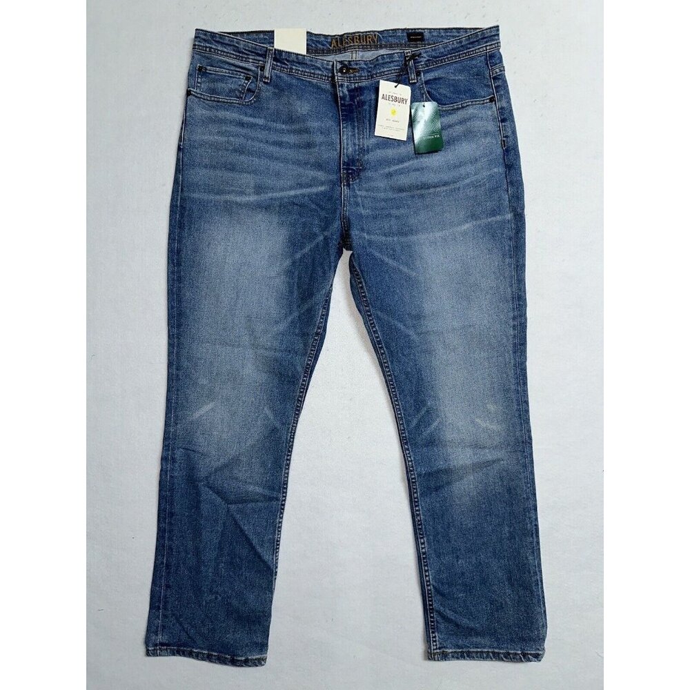 Alesbury Men's Eco Jeans Straight Leg Medium Blue Jeans Size 42X32 NWT
